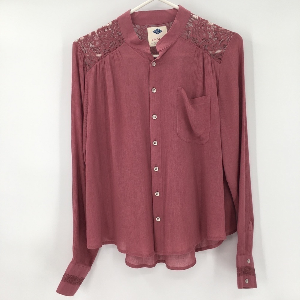 Sadie Robertson Pink Button Down Shirt